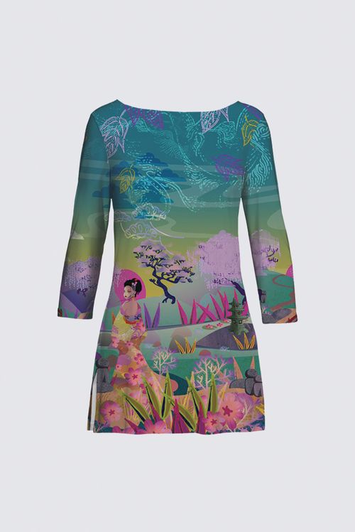 Tunique fluide jersey imprimé COLETTE MIZAKI MIDORI