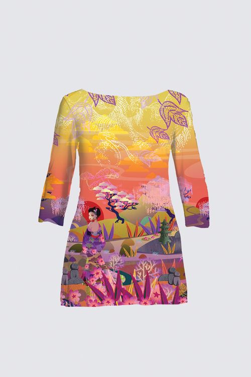 Tunique fluide jersey imprimé COLETTE PLUS SIZE MIZAKI KIRO