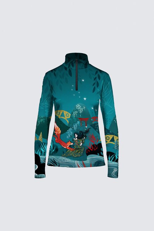 Tee-shirt zip jersey imprimé CORENTIN KITSUNE