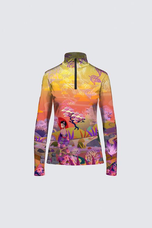 Tee-shirt zip jersey imprimé CORENTIN MIZAKI KIRO