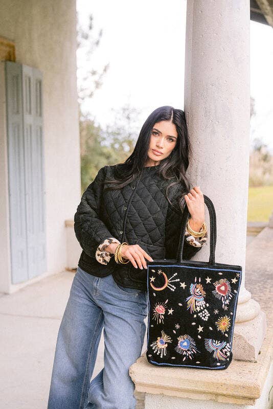 SHOPPER STELAR VELOURS NOIR