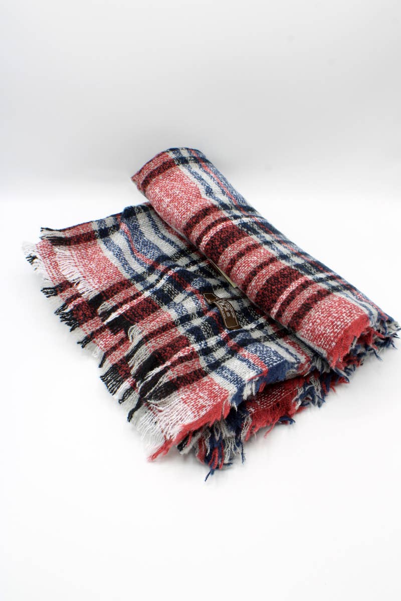 Grande étole carrée Écossais