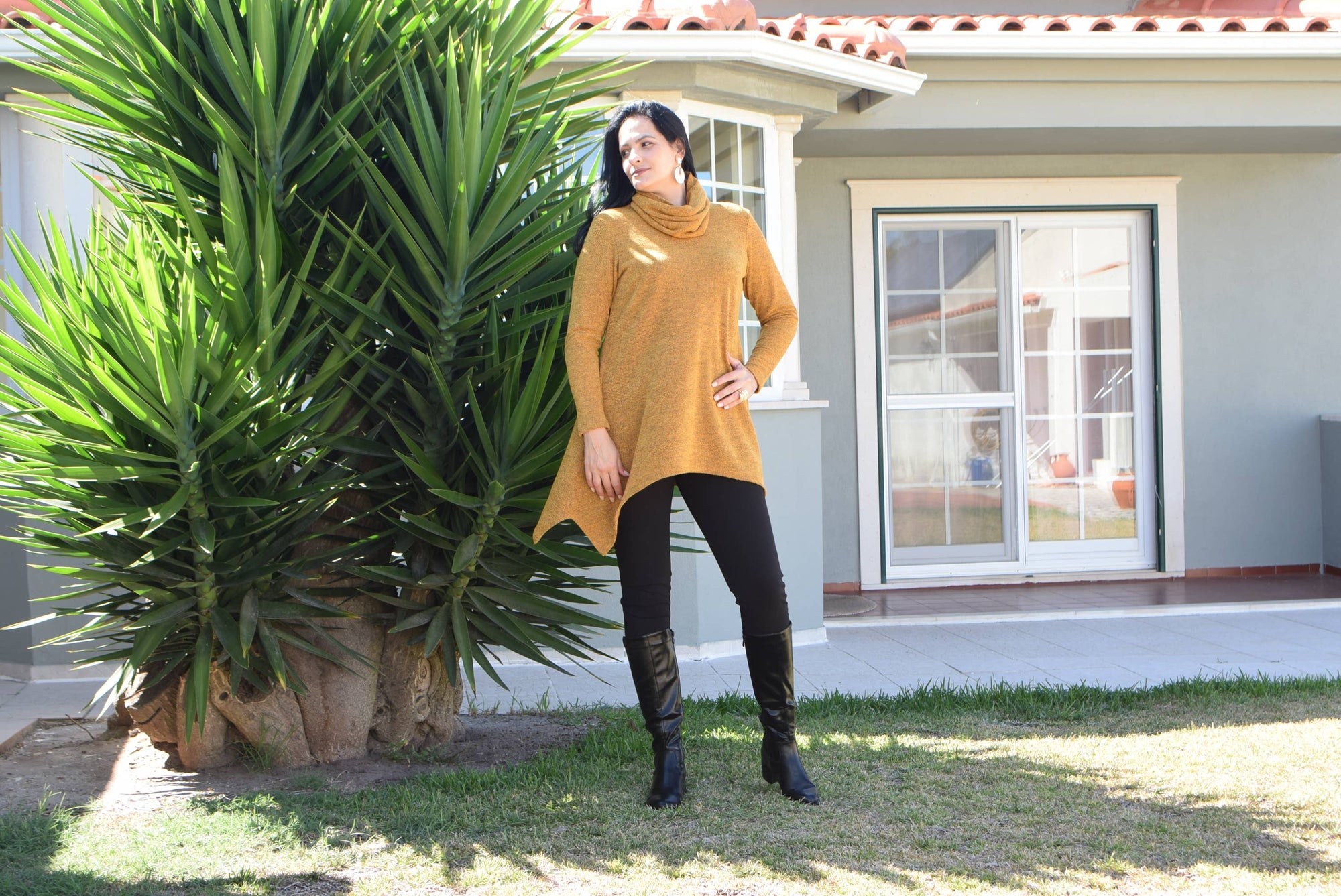 Tunique grande taille en tissu tricoté chaud Olivia/L à 6XL