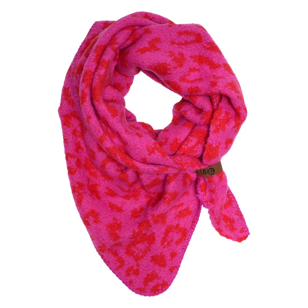 Écharpe Nina Léopard Rouge Rose