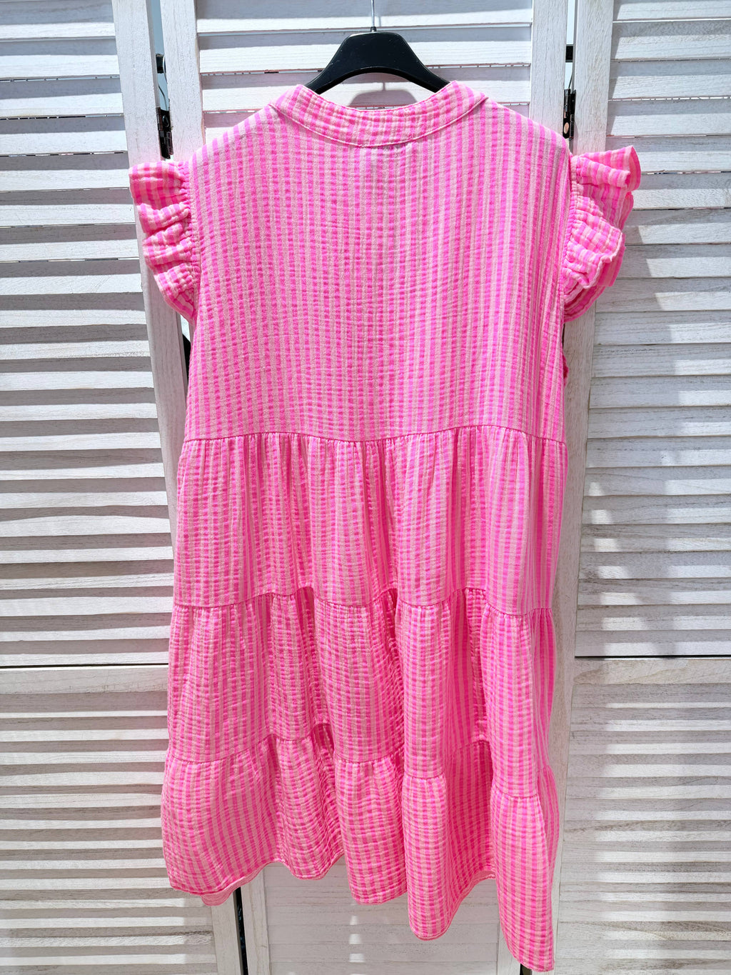 Robe en coton à rayures ROMANCE ROSE