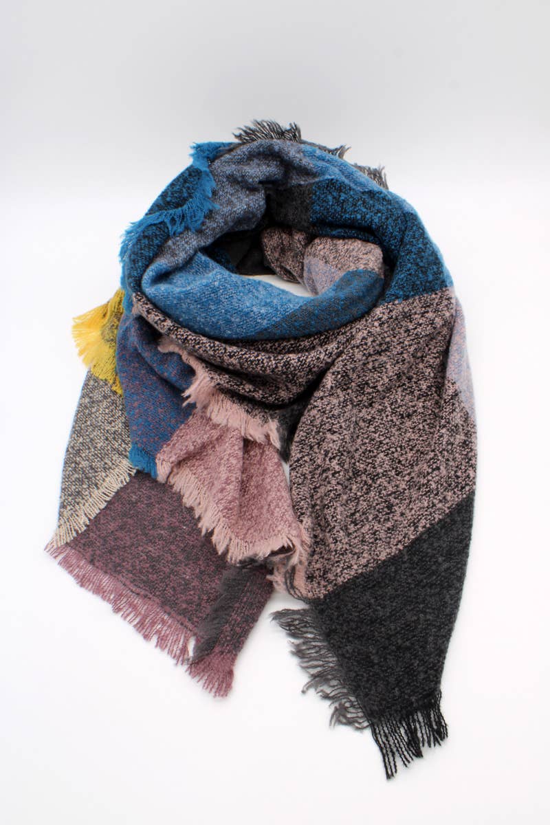 Grande étole carrée Damier couleurs