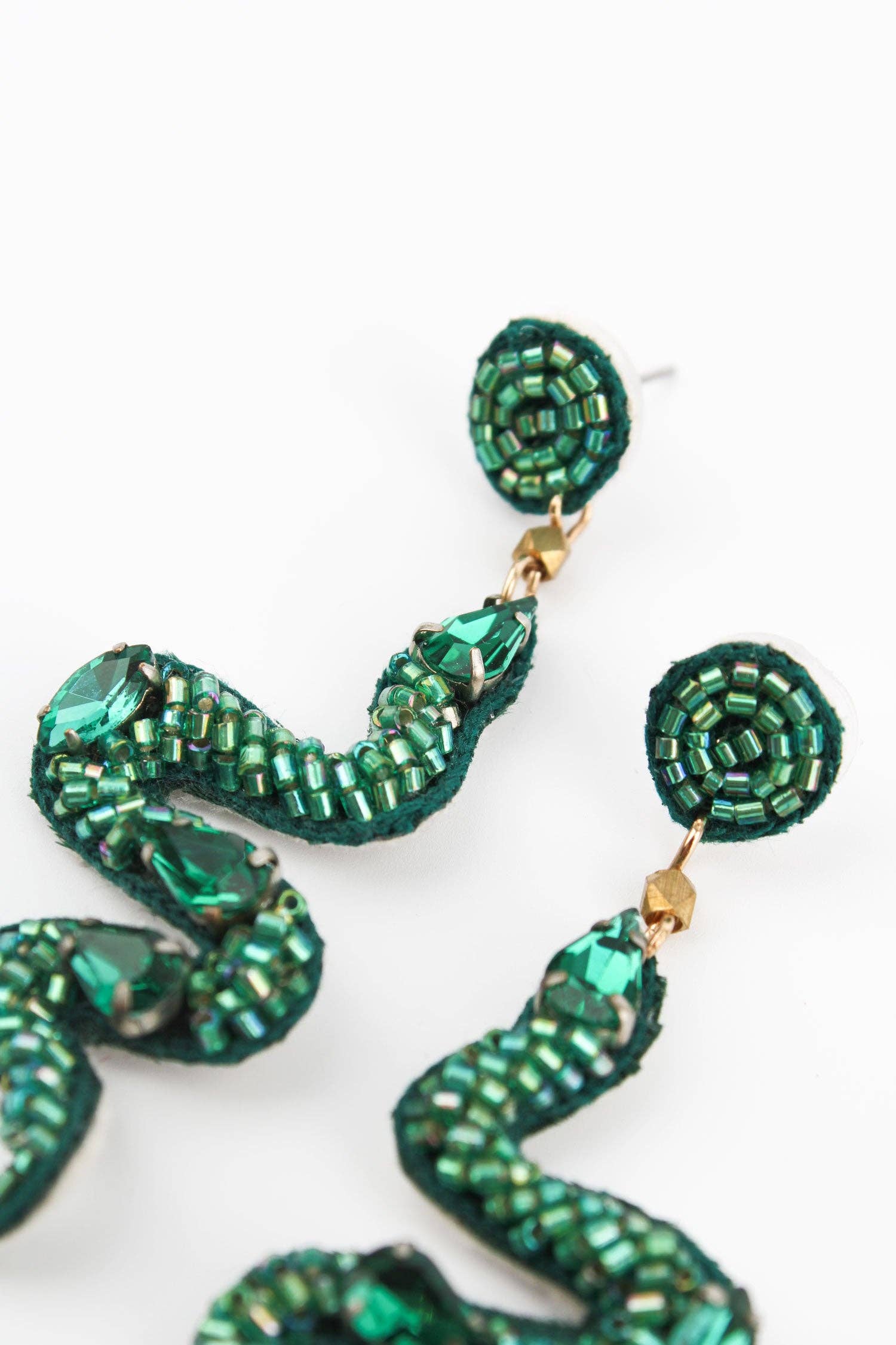 BOUCLES D'OREILLES SERPENT VERTES