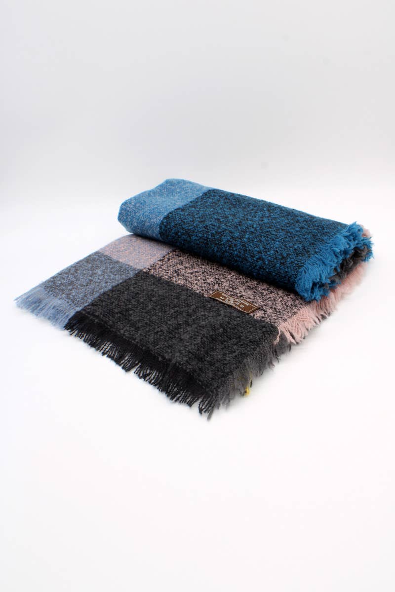 Grande étole carrée Damier couleurs