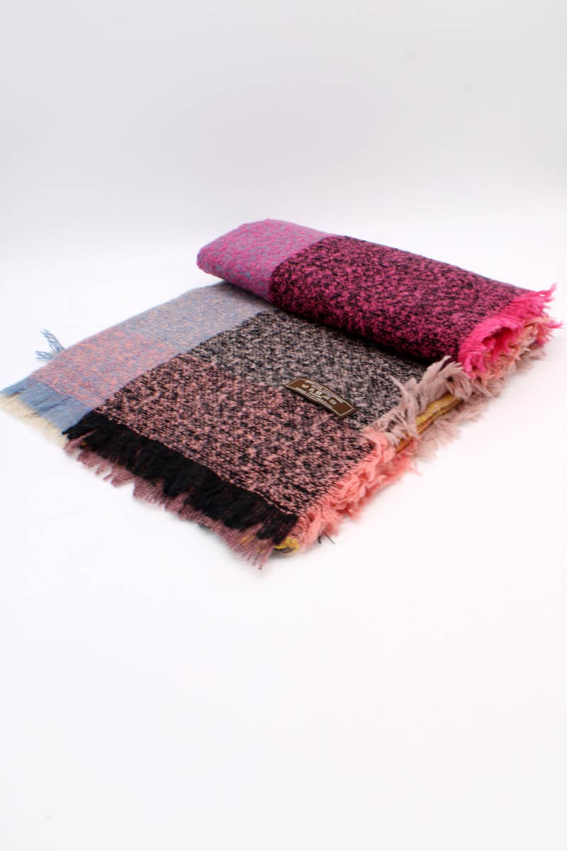 Grande étole carrée Damier couleurs