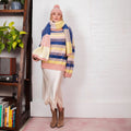 Écharpe surdimensionnée Leia Stripe - Rose