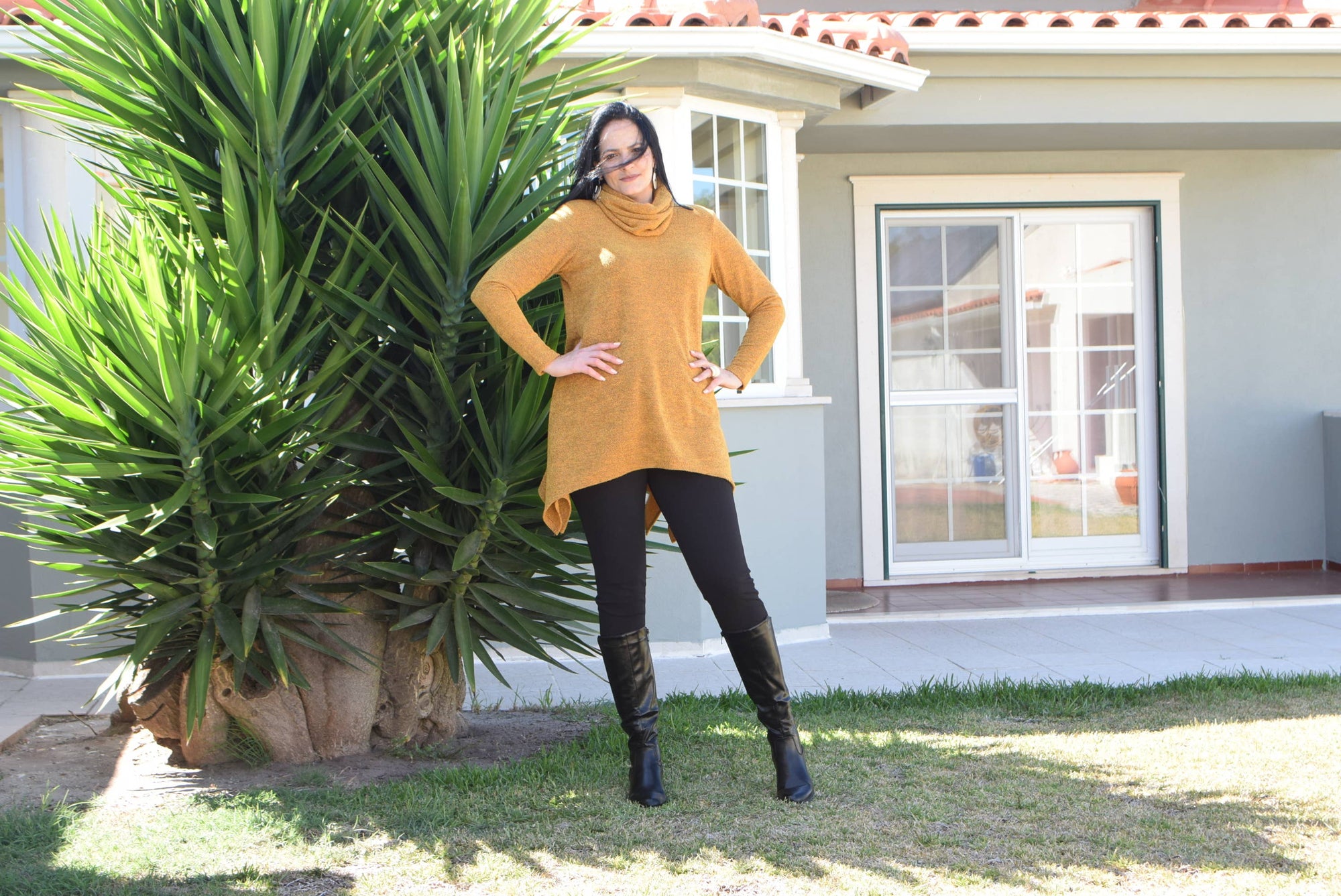 Tunique grande taille en tissu tricoté chaud Olivia/L à 6XL