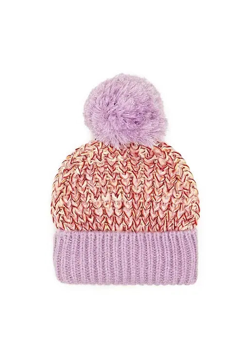 Bonnet tricot Lolly Twist Bobble Lilac