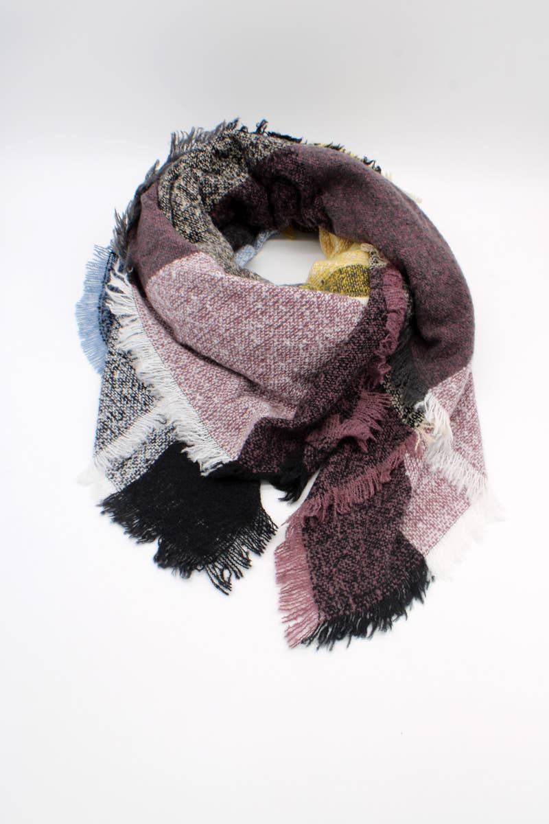 Grande étole carrée Damier couleurs