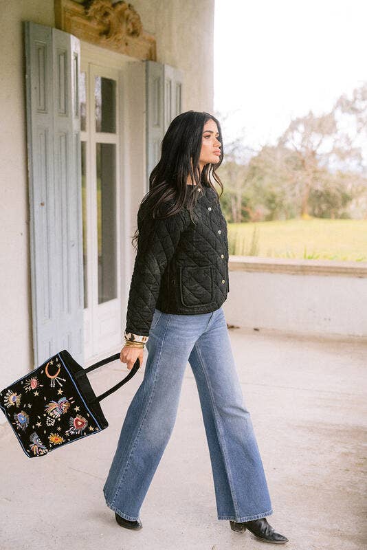 SHOPPER STELAR VELOURS NOIR