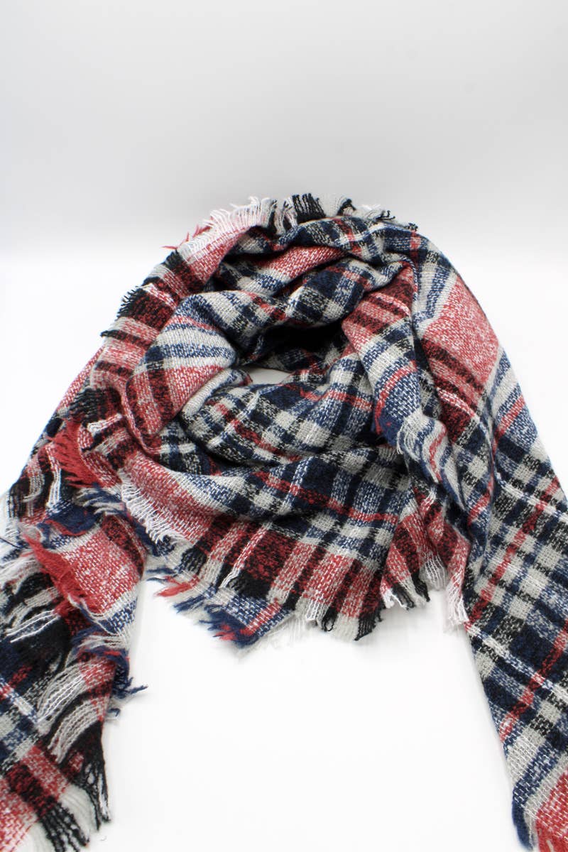 Grande étole carrée Écossais