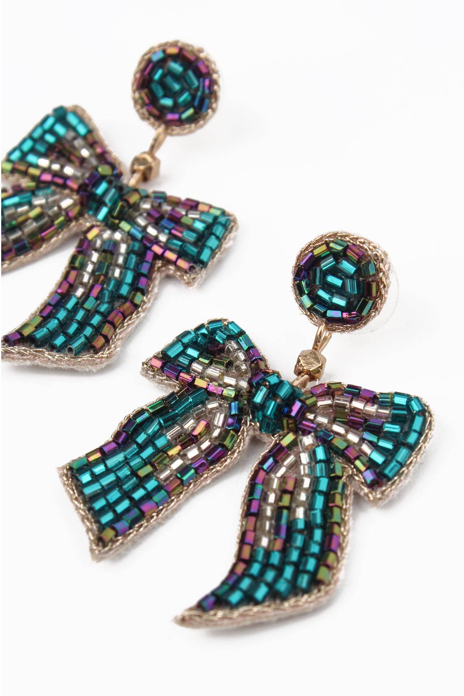 BOUCLES D'OREILLES ARC BLEU ARGENT