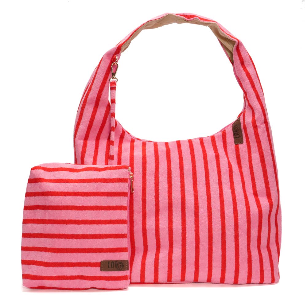 Sac shopping avec trousse Romee Rose & Rouge