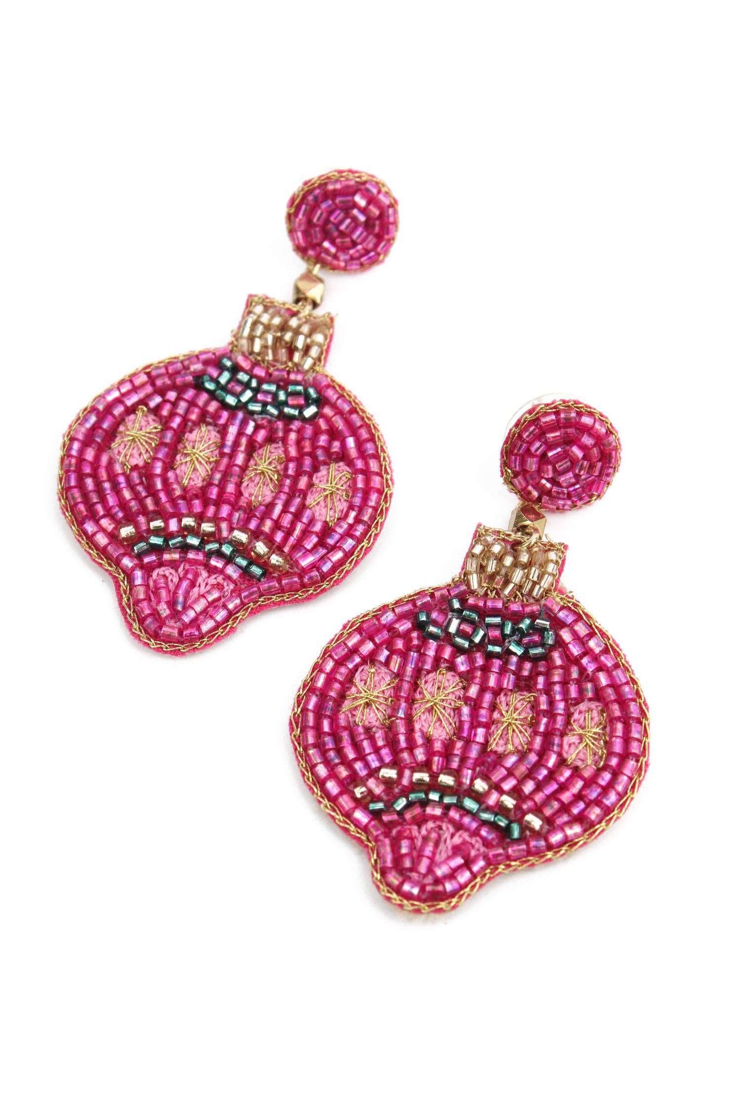 BOUCLES D'OREILLES BOULE ÉTOILE MULTICOLORE ROSE