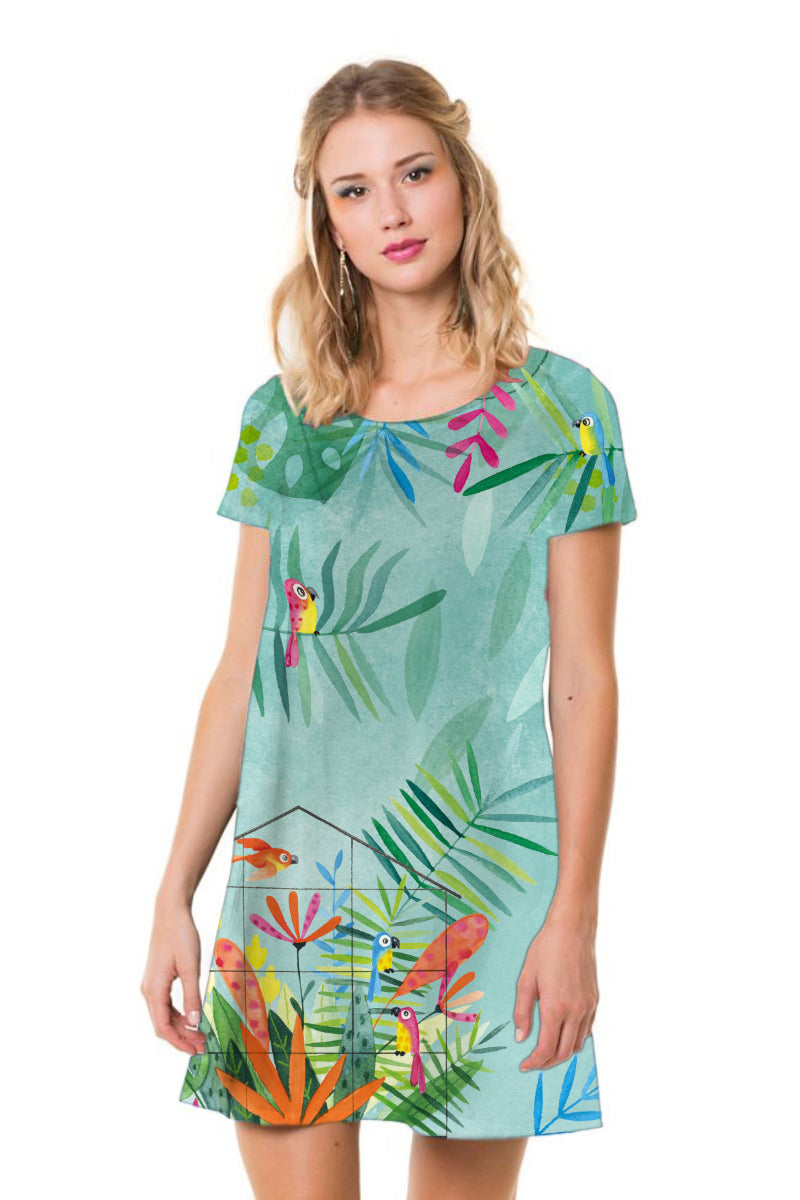 Robe jersey SANDRA PERROQUETS