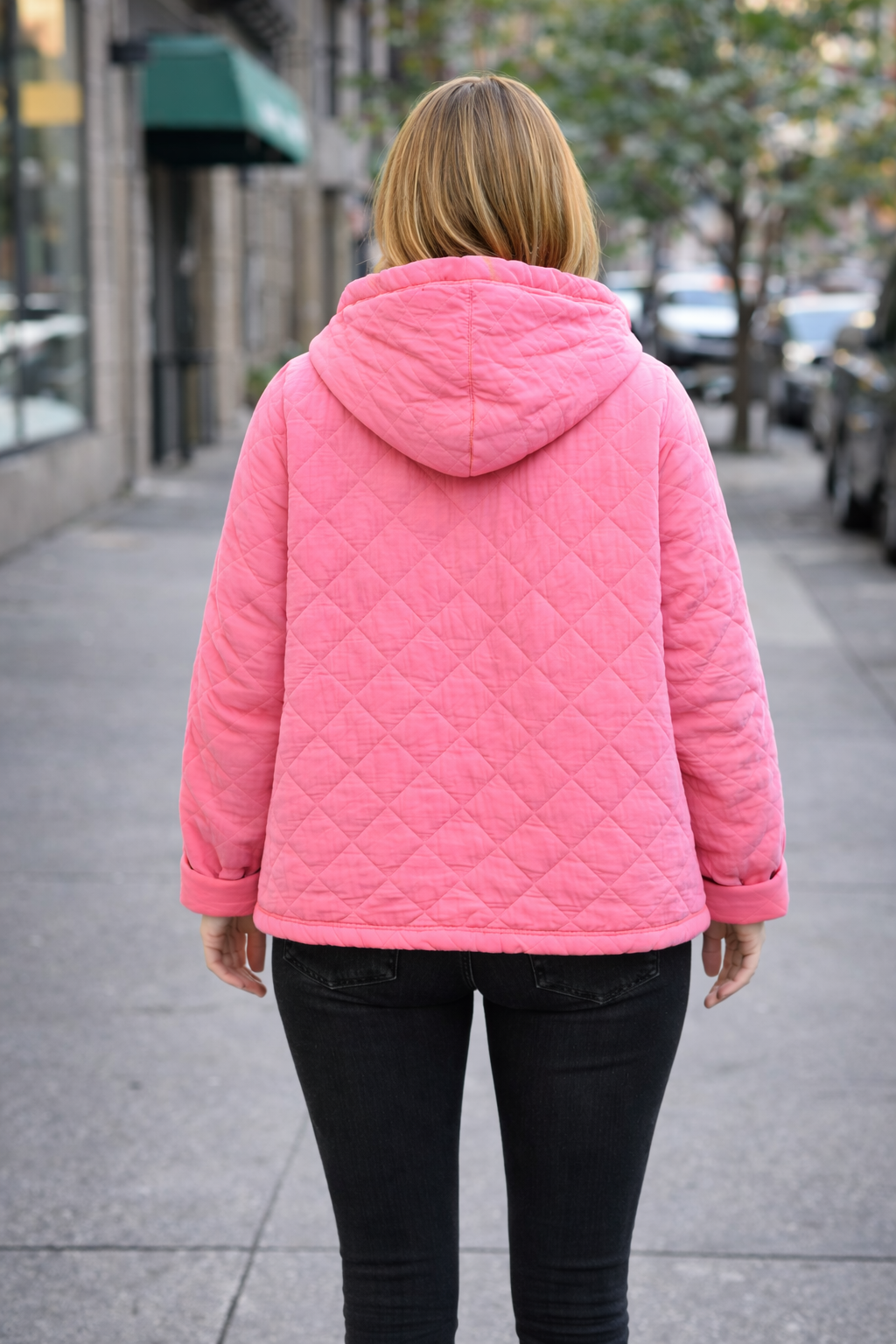 Veste matelassé avec capuche en coton