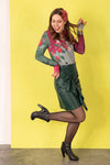 Jupe a froufrou simili cuir MAORA