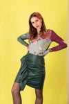Jupe a froufrou simili cuir MAORA