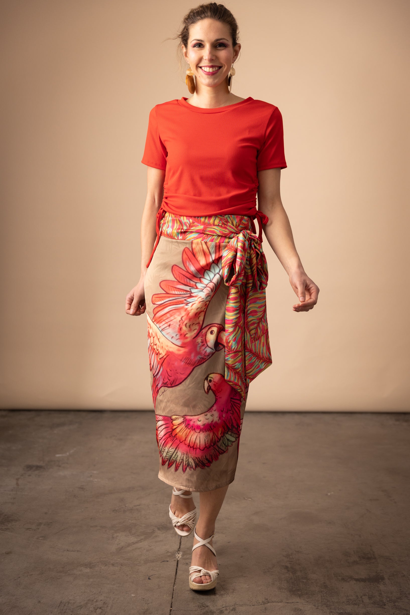Jupe porte feuille en satin PETRA AMAZONE