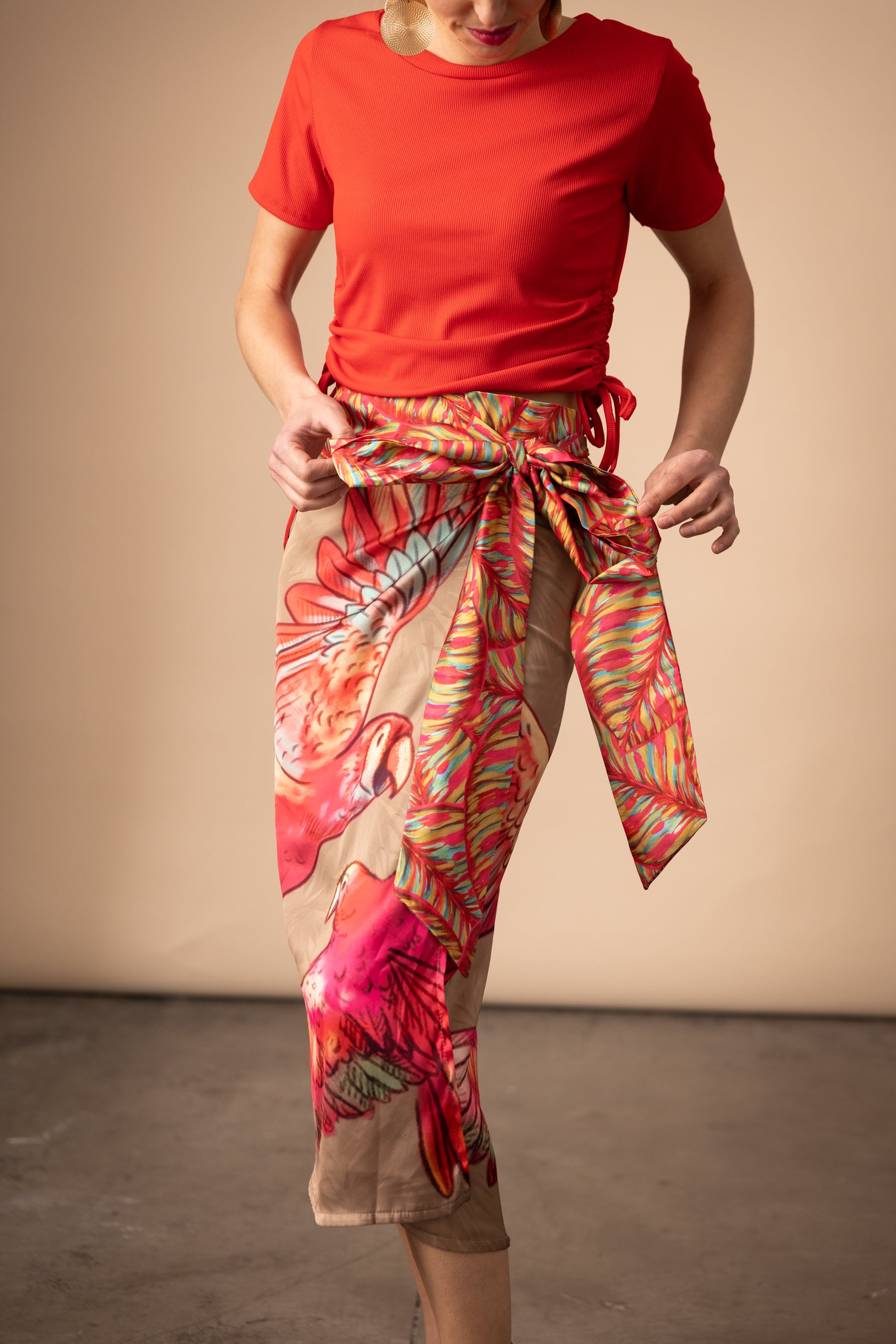 Jupe porte feuille en satin PETRA AMAZONE
