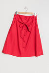 Jupe midi boutonnée rouge NANIE